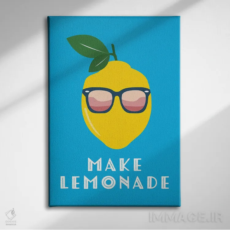 تابلو لیموناد درست کن (استعاره از ساختن فرصت از مشکلات) اثر آلیسا بانتا - نمای روبهرو روی دیوار