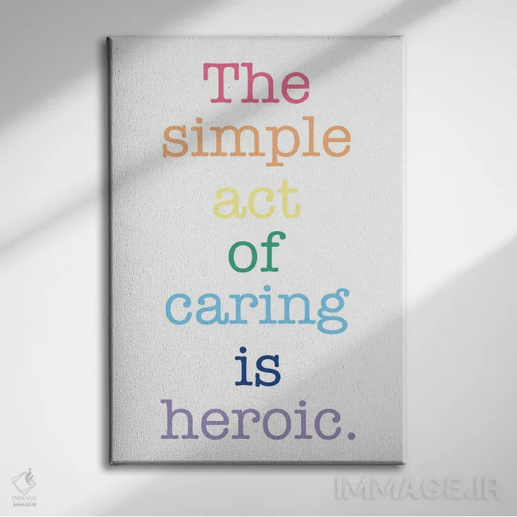 تابلو نقلقول درباره عمل کردن به مهربانی اثر آلیسا بانتا - نمای روبهرو روی دیوار