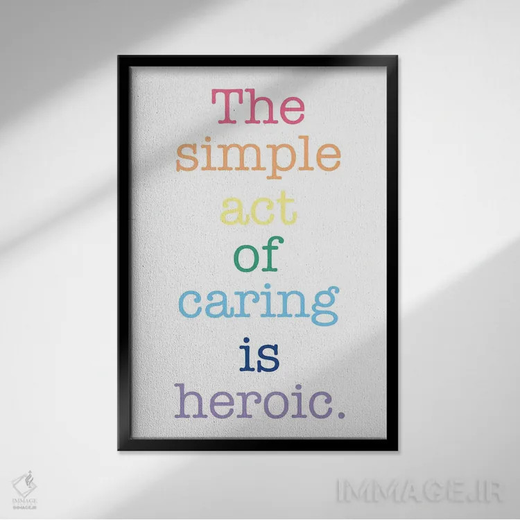 تابلو نقلقول درباره عمل کردن به مهربانی اثر آلیسا بانتا - نمای قابدار مشکی