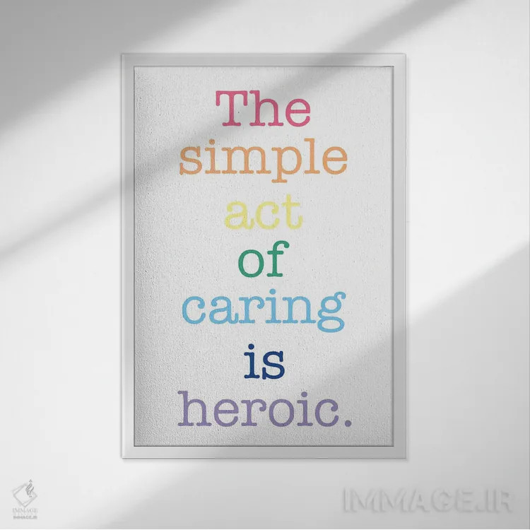 تابلو نقلقول درباره عمل کردن به مهربانی اثر آلیسا بانتا - نمای قابدار سفید