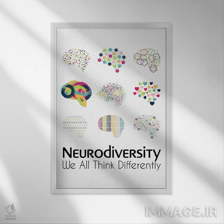 تابلو تنوع عصبی عمودی اثر آلیسا بانتا - نمای قابدار سفید