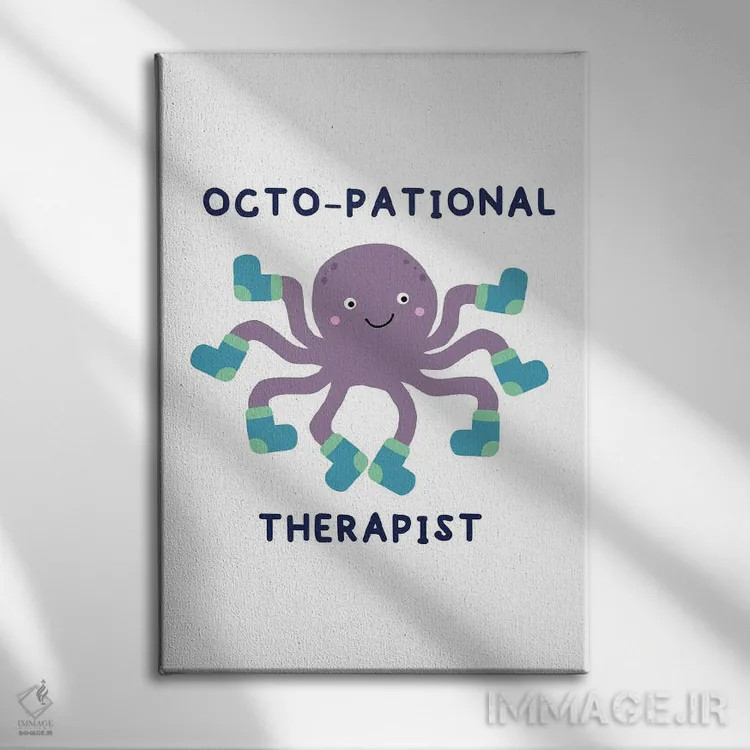 تابلو هشتپا درمانگر (تصویر یا شخصیت) اثر آلیسا بانتا - نمای روبهرو روی دیوار