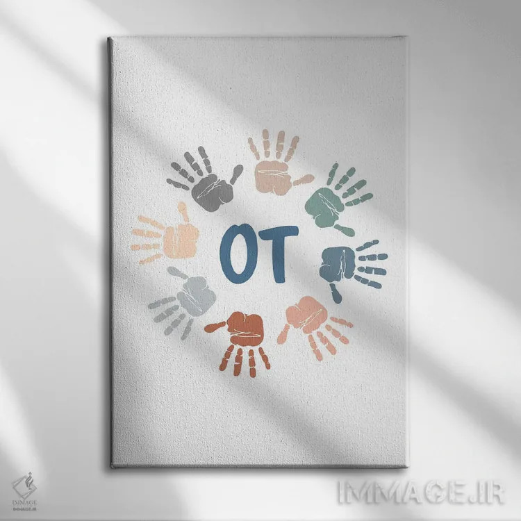 تابلو اثر دست کاردرمانی خنثی اثر آلیسا بانتا - نمای روبهرو روی دیوار