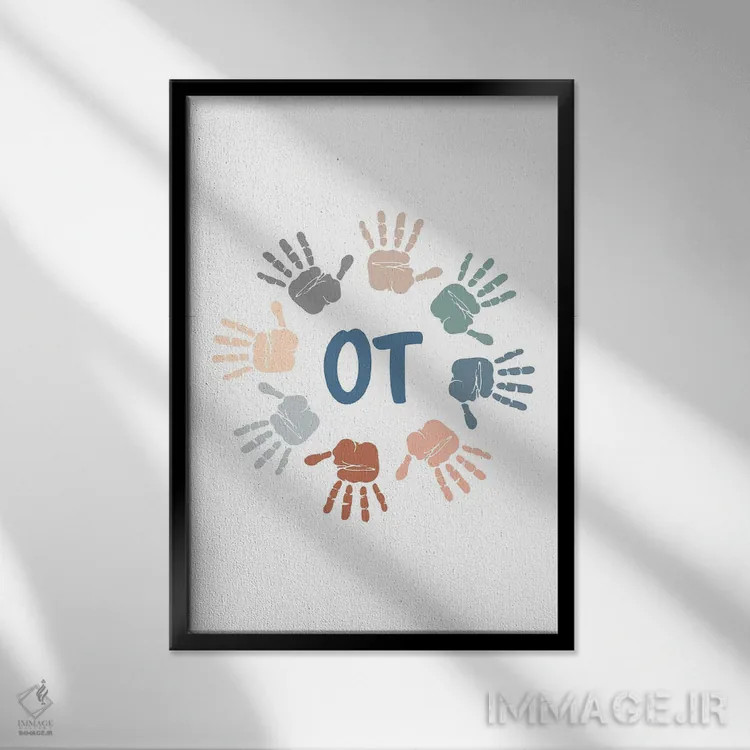 تابلو اثر دست کاردرمانی خنثی اثر آلیسا بانتا - نمای قابدار مشکی