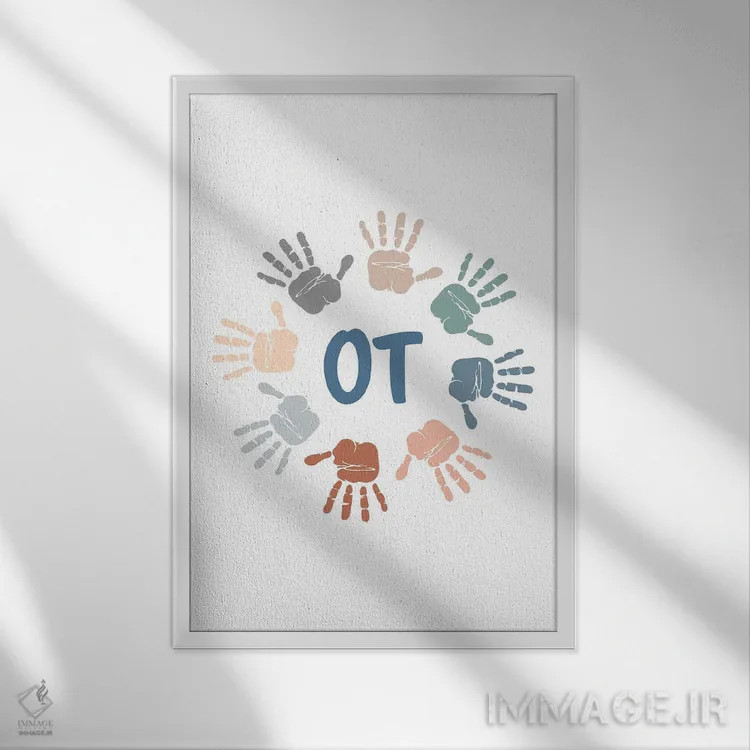 تابلو اثر دست کاردرمانی خنثی اثر آلیسا بانتا - نمای قابدار سفید