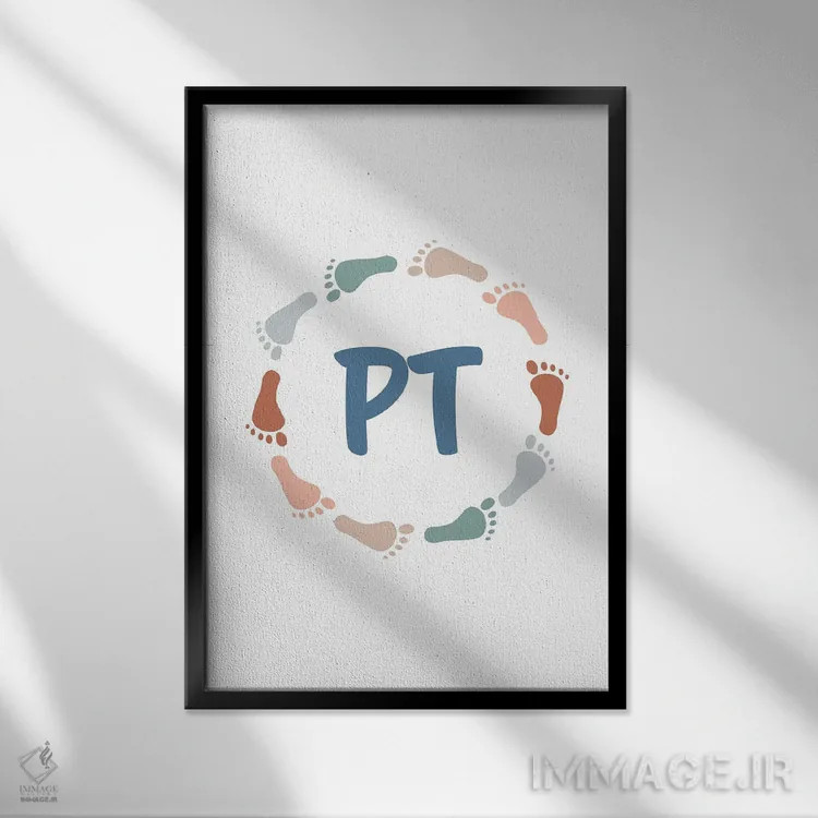 تابلو جای پاهای فیزیوتراپی (PT) اثر آلیسا بانتا - نمای قابدار مشکی