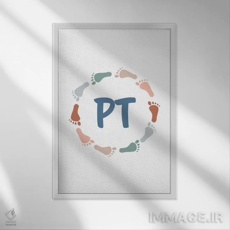 تابلو جای پاهای فیزیوتراپی (PT) اثر آلیسا بانتا - نمای قابدار سفید