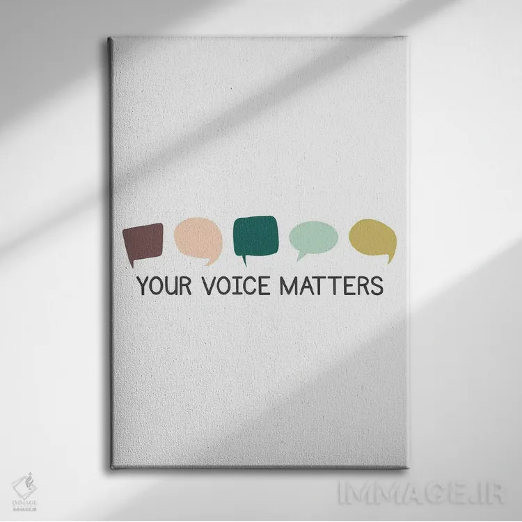 تابلو صدای تو مهم است اثر آلیسا بانتا - نمای روبهرو روی دیوار