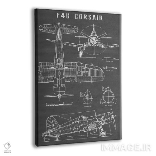 تابلو هواپیمای کلاسیک ناوی F4U کورسیر (مشکی) اثر اکشن بلوپرینتس (نقشههای اکشن) - نمای پرسپکتیو محصول
