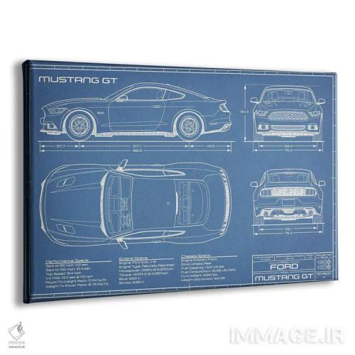 تابلو نقشهٔ موستانگ GT (۲۰۱۵-۲۰۱۷) اثر اکشن بلوپرینتس (نقشههای اکشن) - نمای پرسپکتیو محصول