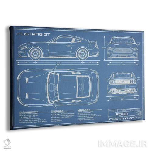 تابلو نقشهٔ موستانگ GT (۲۰۱۸-۲۰۲۰) اثر اکشن بلوپرینتس (نقشههای اکشن) - نمای پرسپکتیو محصول