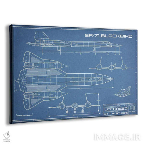 تابلو نقشهٔ هواپیمای جاسوسی SR-71 بلکبرد اثر اکشن بلوپرینتس (نقشههای اکشن) - نمای پرسپکتیو محصول