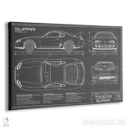 تابلو تویوتا سوپرا MKIV (مشکی) اثر اکشن بلوپرینتس (نقشههای اکشن) - نمای پرسپکتیو محصول