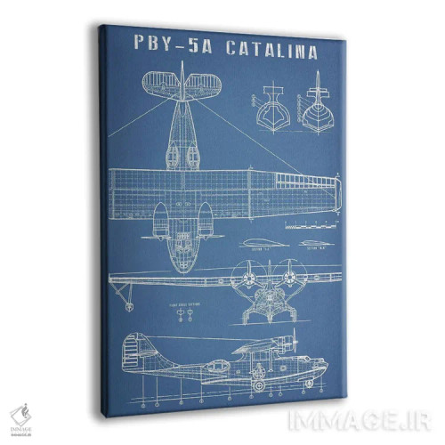تابلو نقشهٔ هواپیمای آبنشین کلاسیک اثر اکشن بلوپرینتس (نقشههای اکشن) - نمای پرسپکتیو محصول