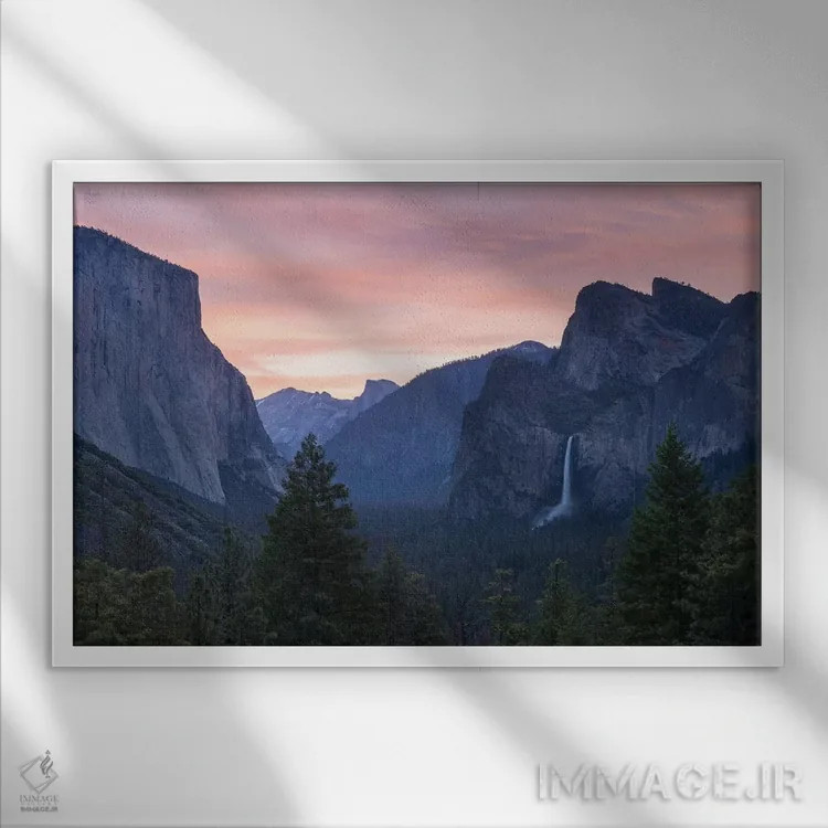 تابلو طلوع تونل ویو (نام مکان - طلوع آفتاب) اثر آدام برتون - نمای قابدار سفید