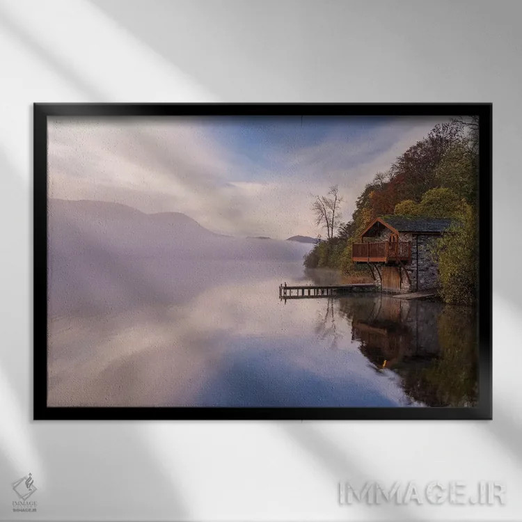 تابلو خانه قایقداری اولسوتر اثر آدام برتون - نمای قابدار مشکی
