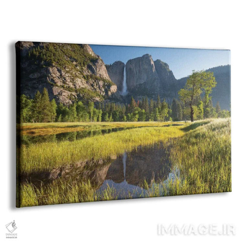 تابلو چمنزار و آبشارهای یوسمیتی اثر آدام برتون - نمای پرسپکتیو محصول
