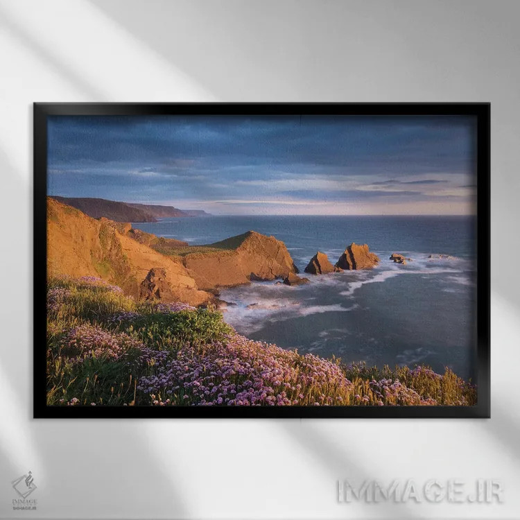 تابلو ساحل هارتلند اثر آدام برتون - نمای قابدار مشکی