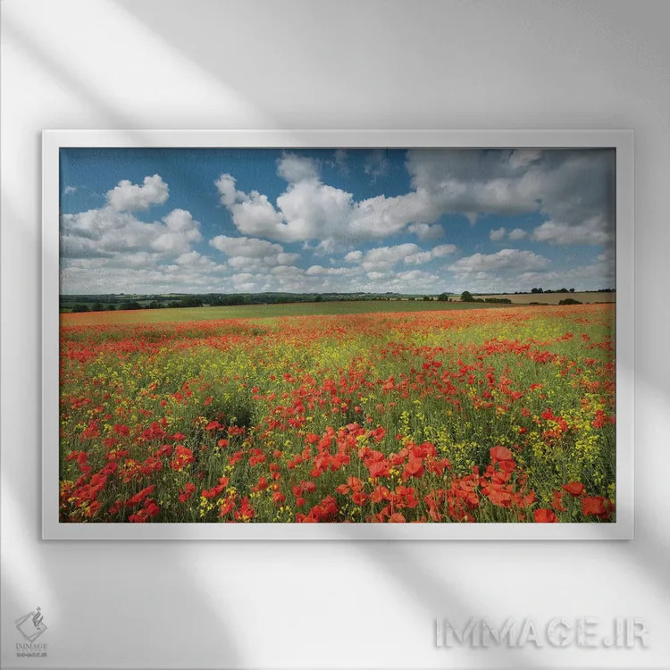 تابلو رنگهای تابستان اثر آدام برتون - نمای قابدار سفید