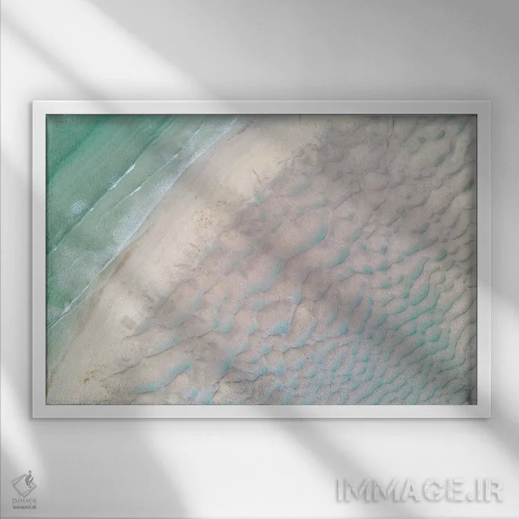 تابلو نقشونگارهای ساحلی اثر آدام برتون - نمای قابدار سفید