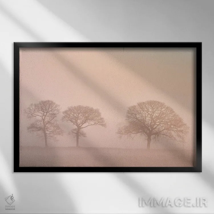 تابلو درختان هلو اثر آدام برتون - نمای قابدار مشکی