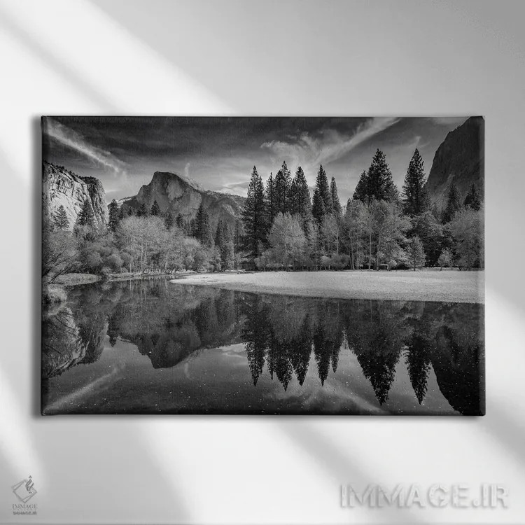 تابلو انعکاسهای هاف دوم، یوسمیتی اثر آدام برتون - نمای روبهرو روی دیوار