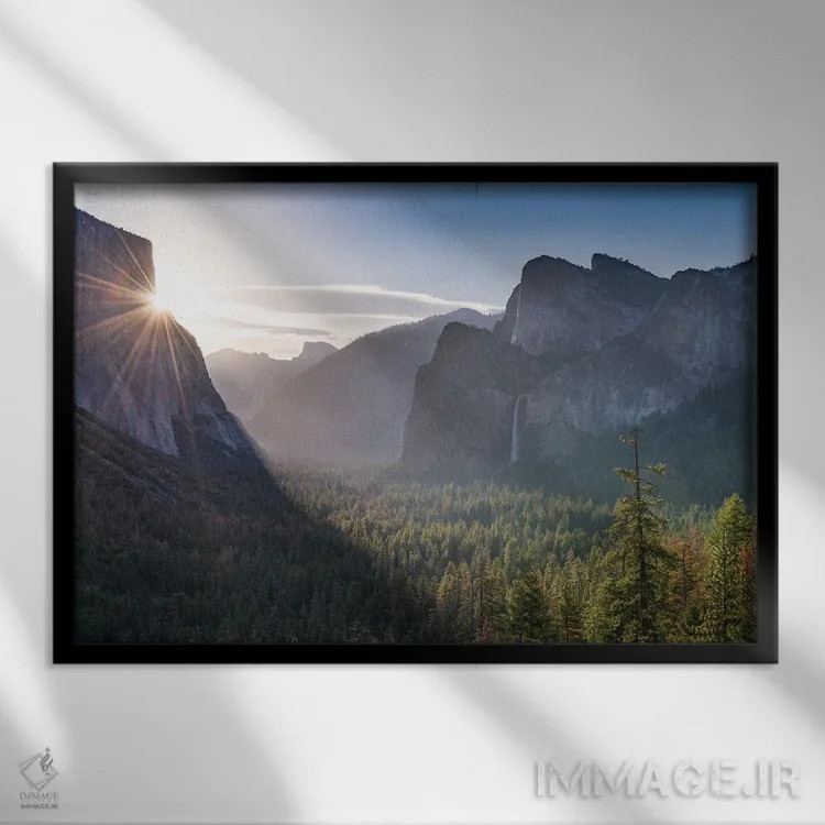 تابلو صبحبهخیر یوسمیتی اثر آدام برتون - نمای قابدار مشکی