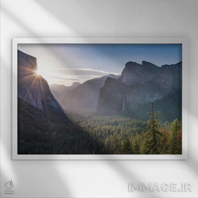 تابلو صبحبهخیر یوسمیتی اثر آدام برتون - نمای قابدار سفید