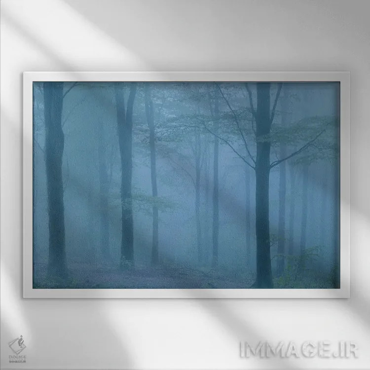 تابلو بهسوی آبی اثر آدام برتون - نمای قابدار سفید