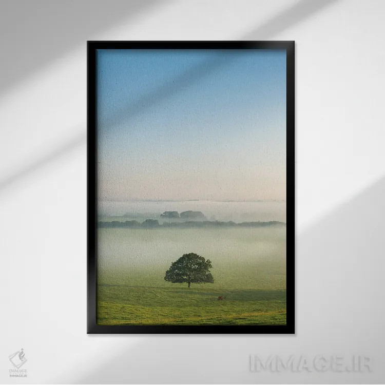 تابلو تنها ایستاده اثر آدام برتون - نمای قابدار مشکی