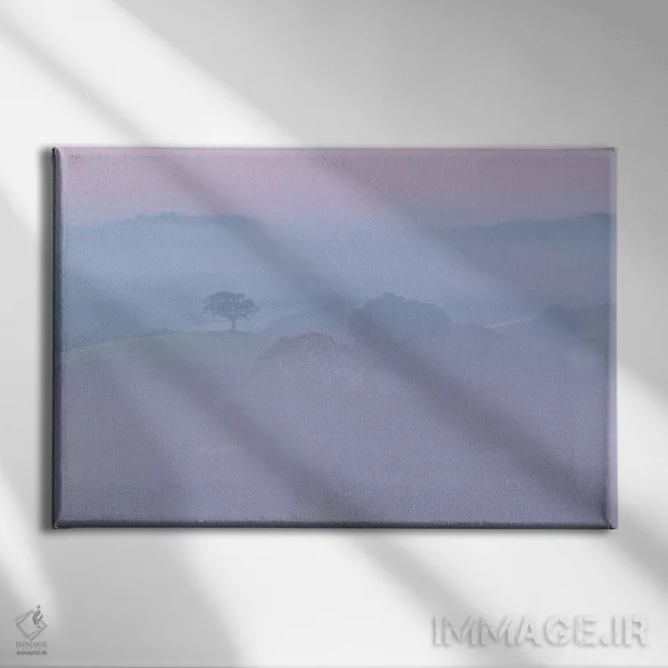 تابلو زیبا در رنگ صورتی اثر آدام برتون - نمای روبهرو روی دیوار