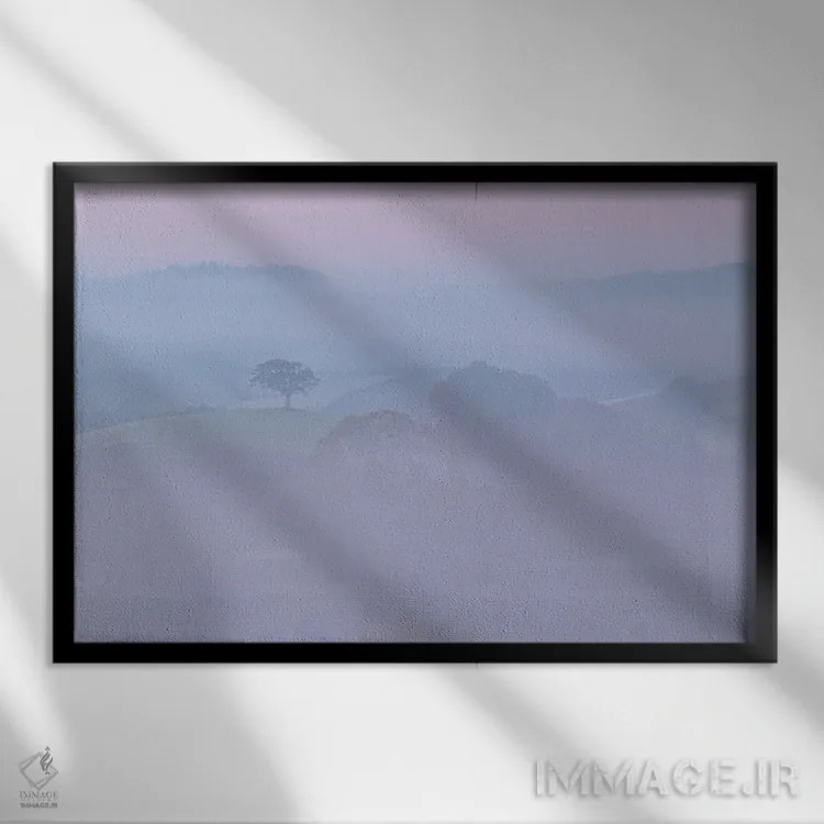 تابلو زیبا در رنگ صورتی اثر آدام برتون - نمای قابدار مشکی