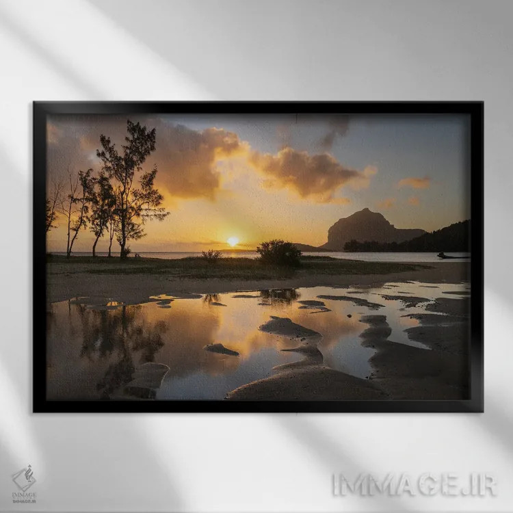 تابلو خورشیدنشینها (اصطلاح غروبنشینی) اثر آدام برتون - نمای قابدار مشکی