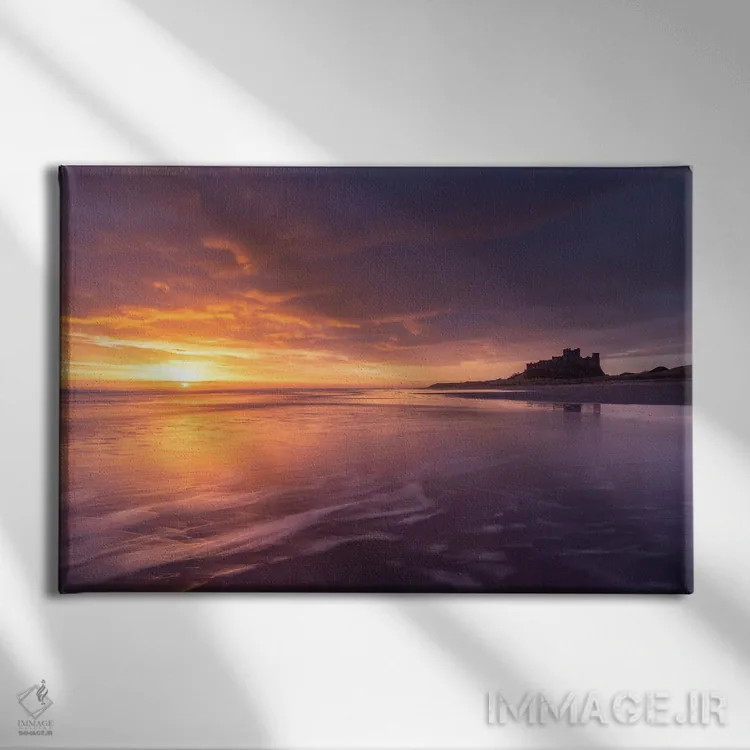 تابلو نزدیک شدن به ببانبورگ (انتساب به قلعهٔ بامبورو) اثر آدام برتون - نمای روبهرو روی دیوار