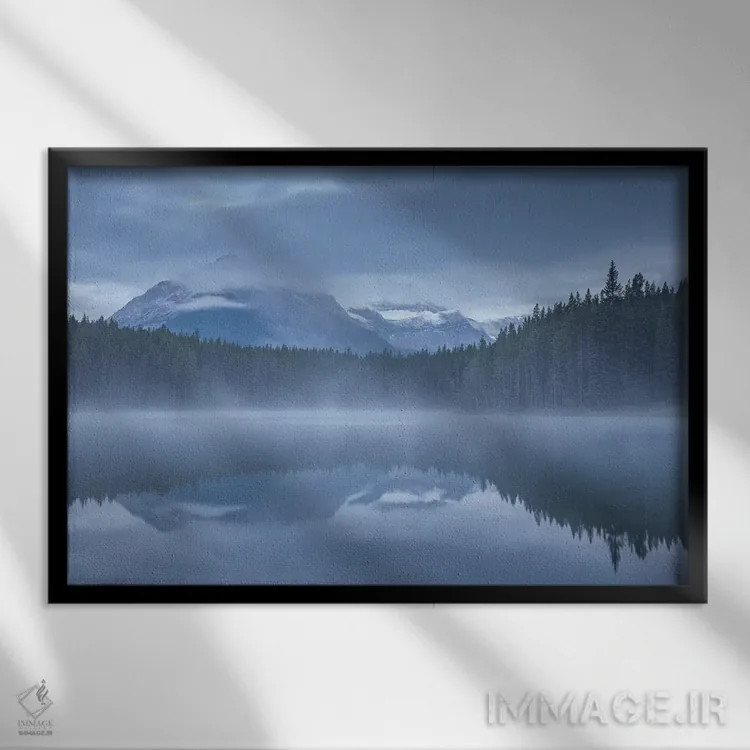 تابلو دریاچه هربرت ۱ اثر آدام برتون - نمای قابدار مشکی