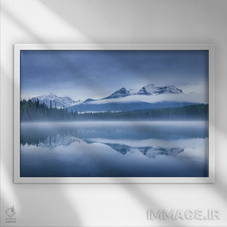 تابلو دریاچه هربرت ۲ اثر آدام برتون - نمای قابدار سفید