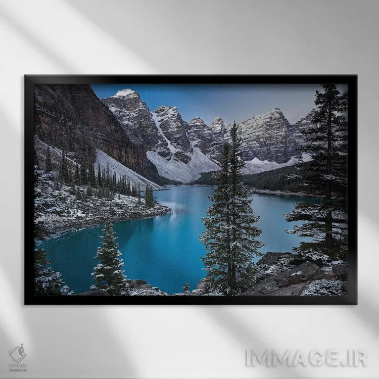 تابلو گوهر کوههای راکی اثر آدام برتون - نمای قابدار مشکی