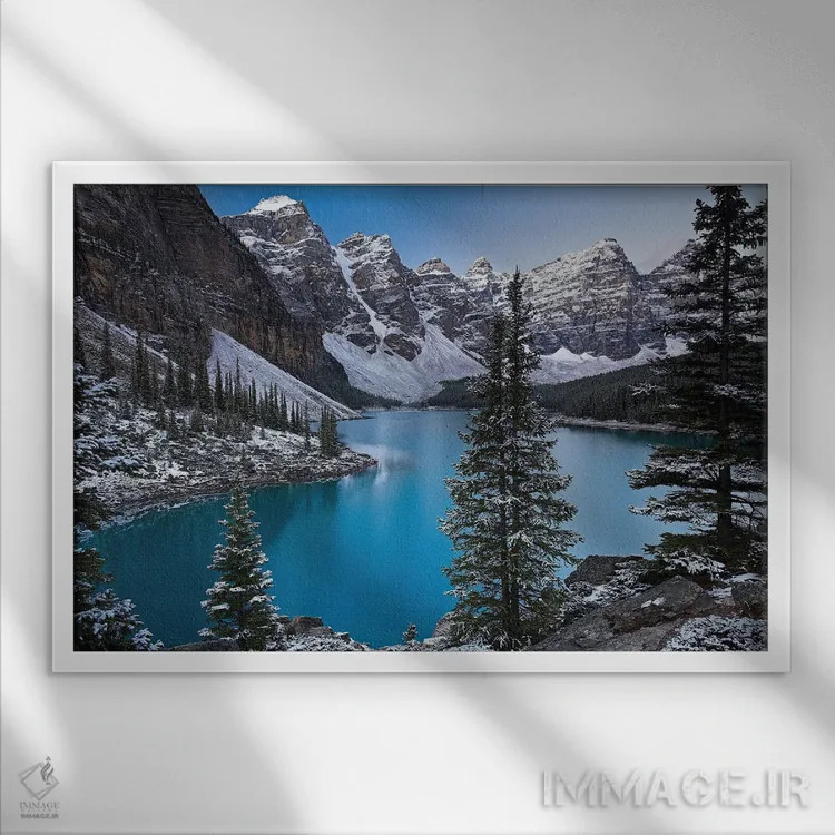 تابلو گوهر کوههای راکی اثر آدام برتون - نمای قابدار سفید