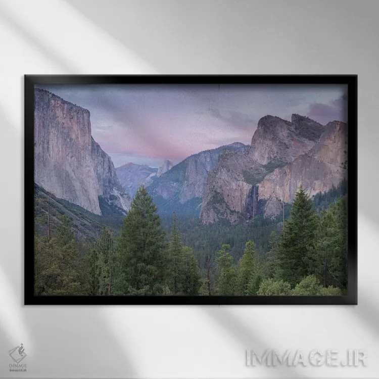 تابلو نمای تونل (منظر معروف یوسمیتی) اثر آدام برتون - نمای قابدار مشکی