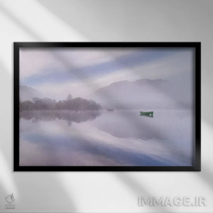 تابلو صبحگاه اولزووتر (دریاچه انگلستان) اثر آدام برتون - نمای قابدار مشکی