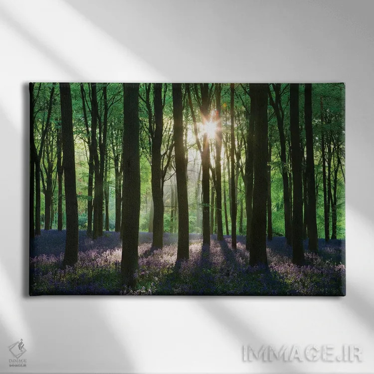 تابلو جنگل گل زنگولهای اثر آدام برتون - نمای روبهرو روی دیوار