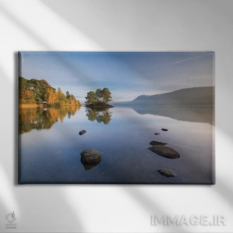 تابلو انعکاسهای دریاچه درونت اثر آدام برتون - نمای روبهرو روی دیوار