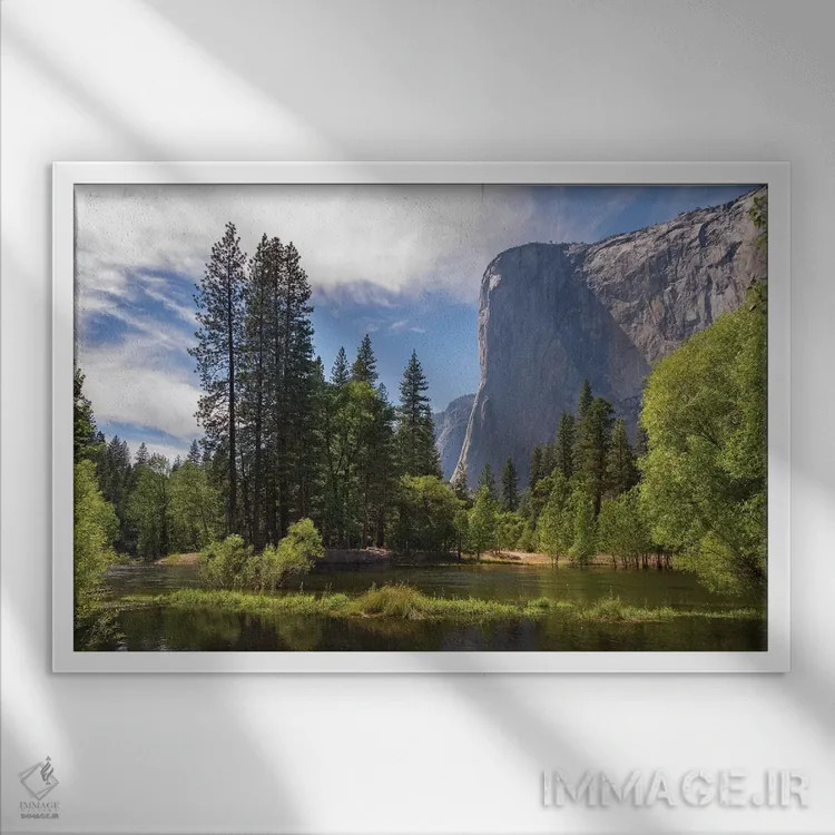 تابلو نمای کپیتان از رودخانه مرسد اثر آدام برتون - نمای قابدار سفید