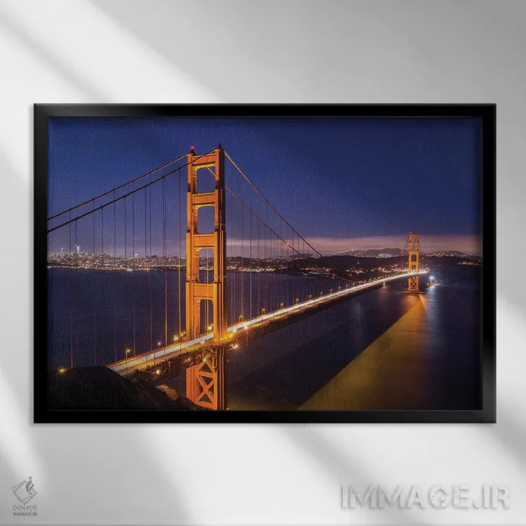 تابلو پل گلدن گیت اثر آدام برتون - نمای قابدار مشکی