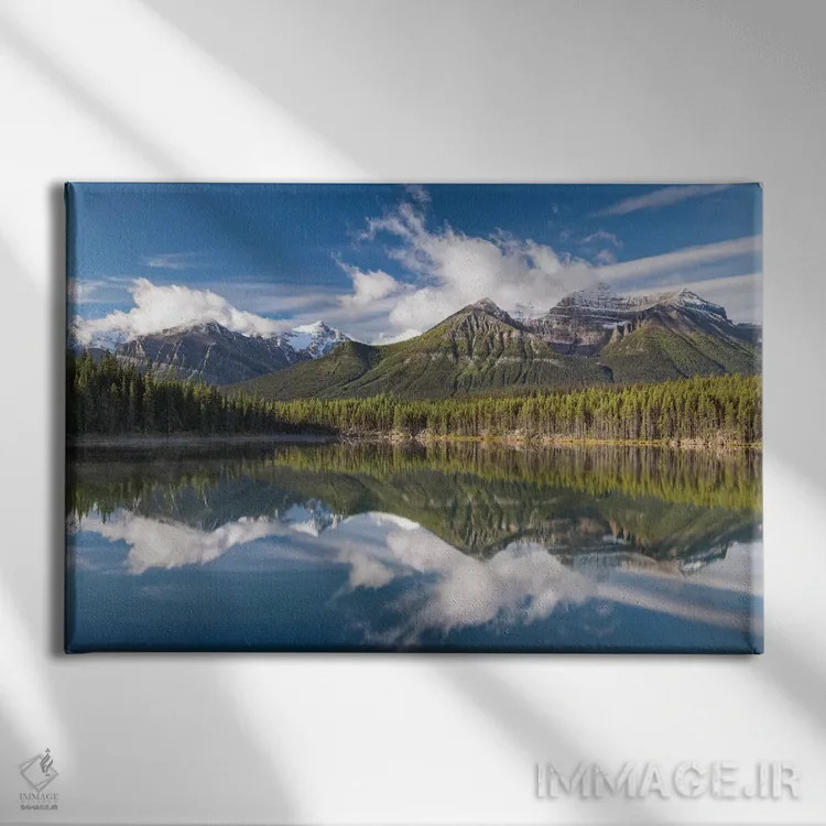 تابلو انعکاسهای دریاچه هربرت اثر آدام برتون - نمای روبهرو روی دیوار