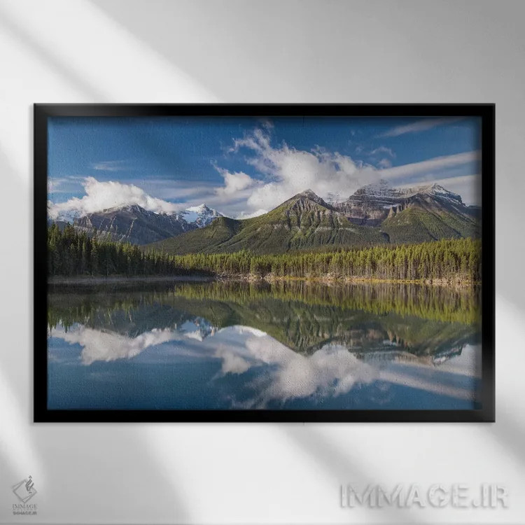 تابلو انعکاسهای دریاچه هربرت اثر آدام برتون - نمای قابدار مشکی