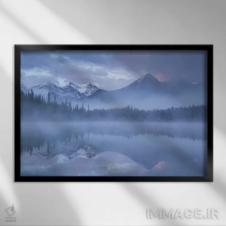 تابلو حالات کوههای راکی اثر آدام برتون - نمای قابدار مشکی