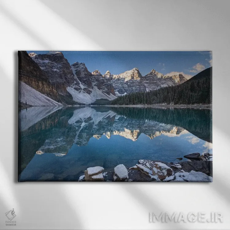تابلو انعکاسهای دریاچه مورین اثر آدام برتون - نمای روبهرو روی دیوار