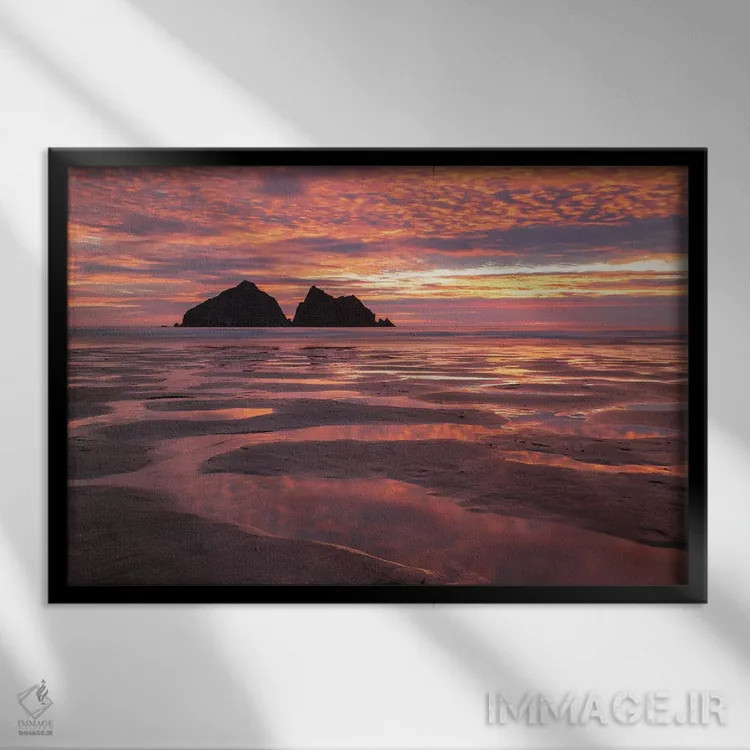 تابلو غروب پلدراک (نام سریال یا شخصیت) اثر آدام برتون - نمای قابدار مشکی