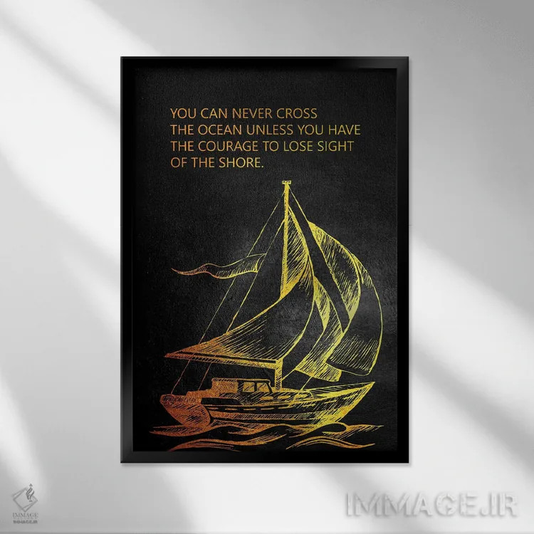 تابلو عبور از اقیانوس اثر آدریان بالدُوینو - نمای قابدار مشکی